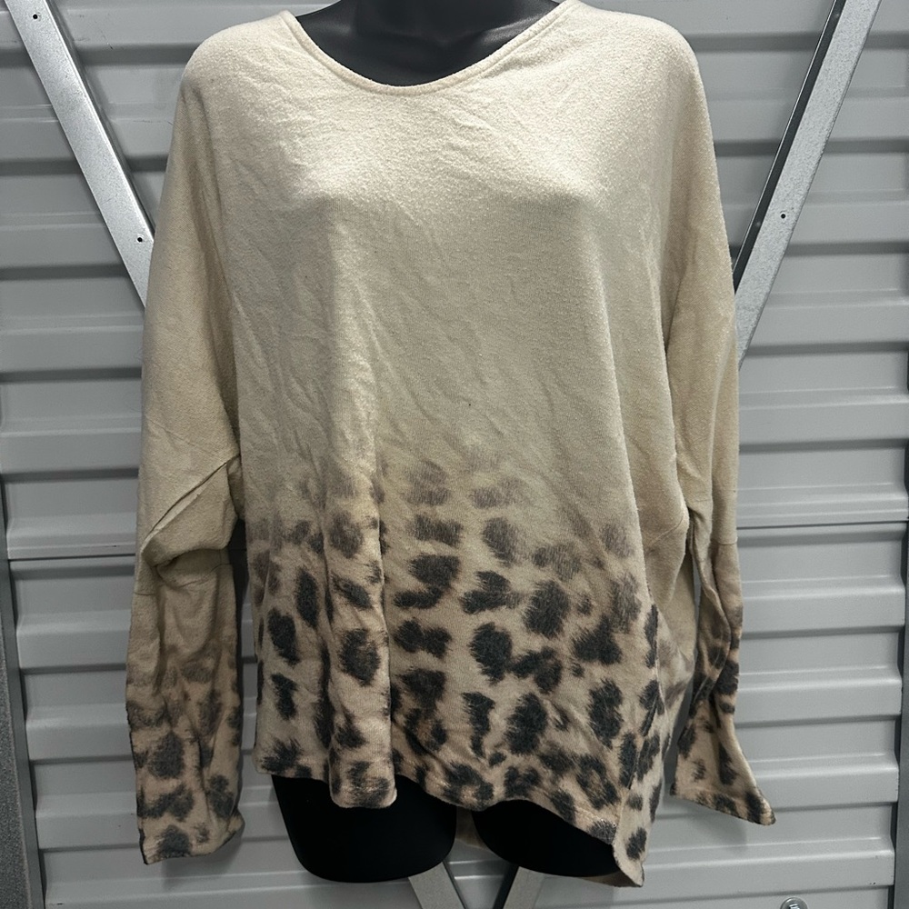 Leopard Print Beige and Black Women's Top